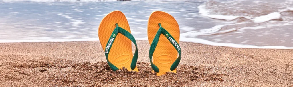 Representa exemplo de posicionamento da marca Havaianas